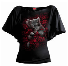 Load image into Gallery viewer, Spiral Bed of Roses Ladies Bat Sleeve Top
