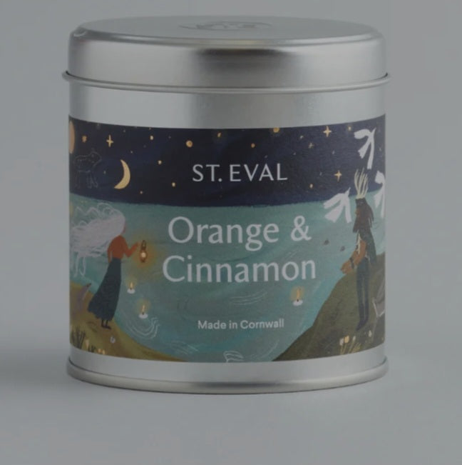 St Eval Orange and Cinnamon  tin candle Christmas